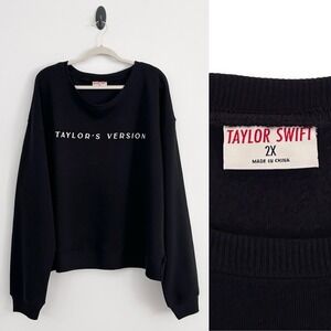 Taylor Swift Women's 2X Black Taylor's Version Pullover Fleece Sweatshirt NWOT